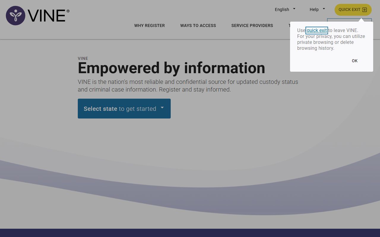 Lee County released inmate VINELink notification signup page